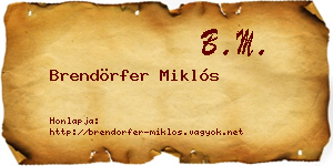 Brendörfer Miklós névjegykártya